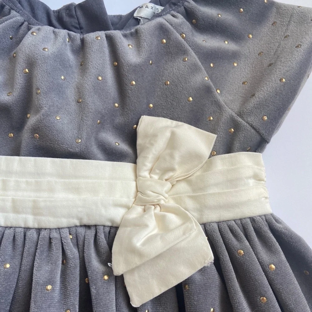 Max Studio Gray Velour Party Dress
